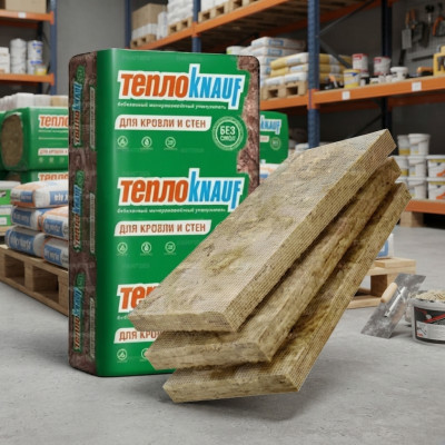 Минеральная вата Knauf Утеплитель ТеплоKnauf Коттедж Термо Плита 037 1230х610х100 мм 8 шт 