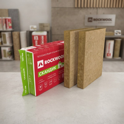 Базальтовая вата Rockwool Лайт Баттс Скандик 800х600х100 мм 6 плит в упаковке