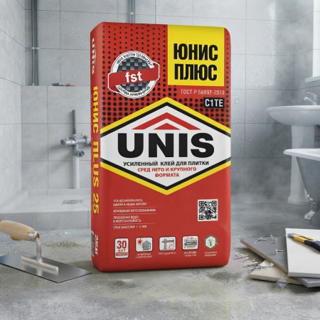 Клей для плитки Unis Плюс 25 кг