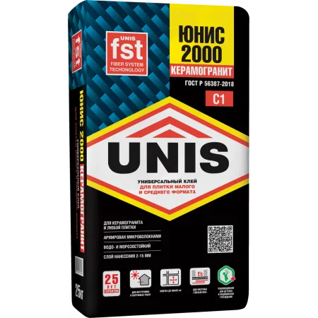 Клей для плитки Unis 2000 25 кг