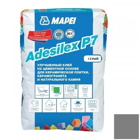 Клей для плитки и камня Mapei Adesilex P7 серый 25 кг Клей для плитки и камня Mapei Adesilex P7 серый 25 кг
