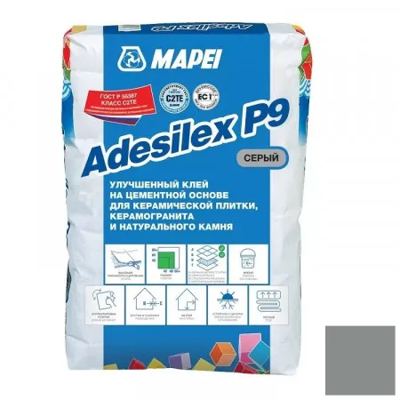 Клей для плитки Mapei Adesilex P9 серый 25 кг Клей для плитки Mapei Adesilex P9 серый 25 кг
