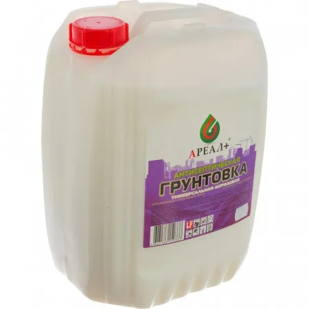 Грунтовка универсальная акриловая Ареал+ Антисептическая (прозрачная), 10 л Грунтовка универсальная акриловая Ареал+ Антисептическая (прозрачная), 10 л