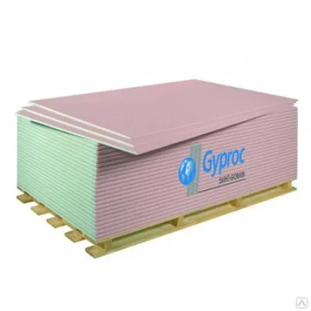 Гипсокартон Гипрок огнестойкий УК 2500х1200х12,5 мм Гипсокартон Гипрок огнестойкий УК 2500х1200х12,5 мм