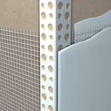 Профиль угловой Кнауф ПВХ перфорированный с сеткой 2500 мм