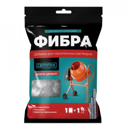 Фиброволокно армирующее для бетона полипропиленовое CemMix CemFibra 600 г