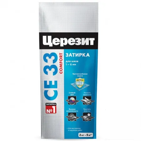 Затирка цементная для узких швов Ceresit СЕ33 Comfort белая 2 кг