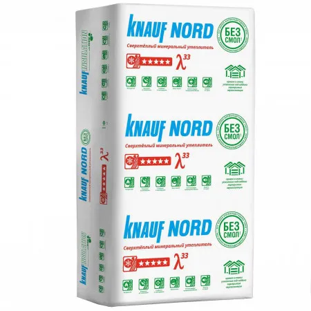 Минеральная вата Knauf Nord S33MR 100x600x1250 мм 6 шт в упаковке
