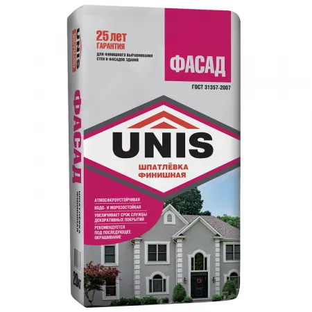 Шпатлевка цементная Unis Фасад 20 кг серая