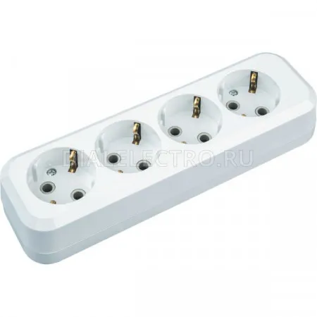 Колодка UNIVersal 4 гнезда б/з AБС-пластик еврослот E204