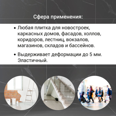 Плиточный клей UNIS U-350  цементно-полимерный ультрапластичный клей-гель