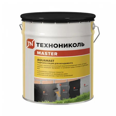 Мастика битумная Технониколь AquaMast для фундамента 18 кг Мастика битумная Технониколь AquaMast для фундамента 18 кг