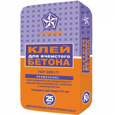Клей для ячеистых блоков Русеан 25 кг