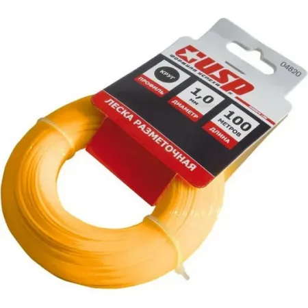 Разметочная леска USP длина 100 м, профиль-круг, диаметр 1.0 мм, оранжевая 04820