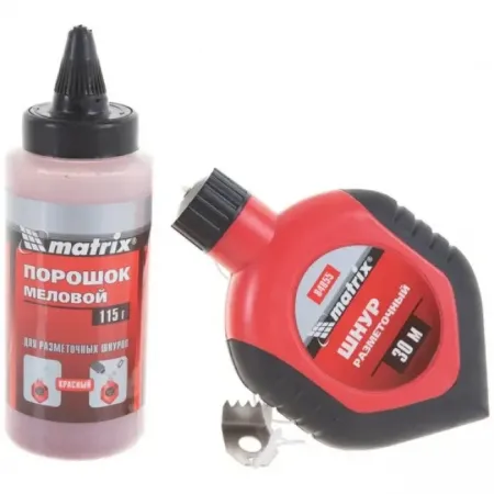 Разметочный шнур 30м + красный порошок MATRIX MASTER 84855