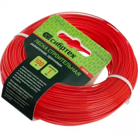 Строительная леска, 100 м, D 1 мм цвет оранжевый СИБРТЕХ 84838