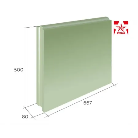 Пазогребневая плита Русеан влагостойкая полнотелая 667х500х80мм Пазогребневая плита Русеан влагостойкая полнотелая 667х500х80мм